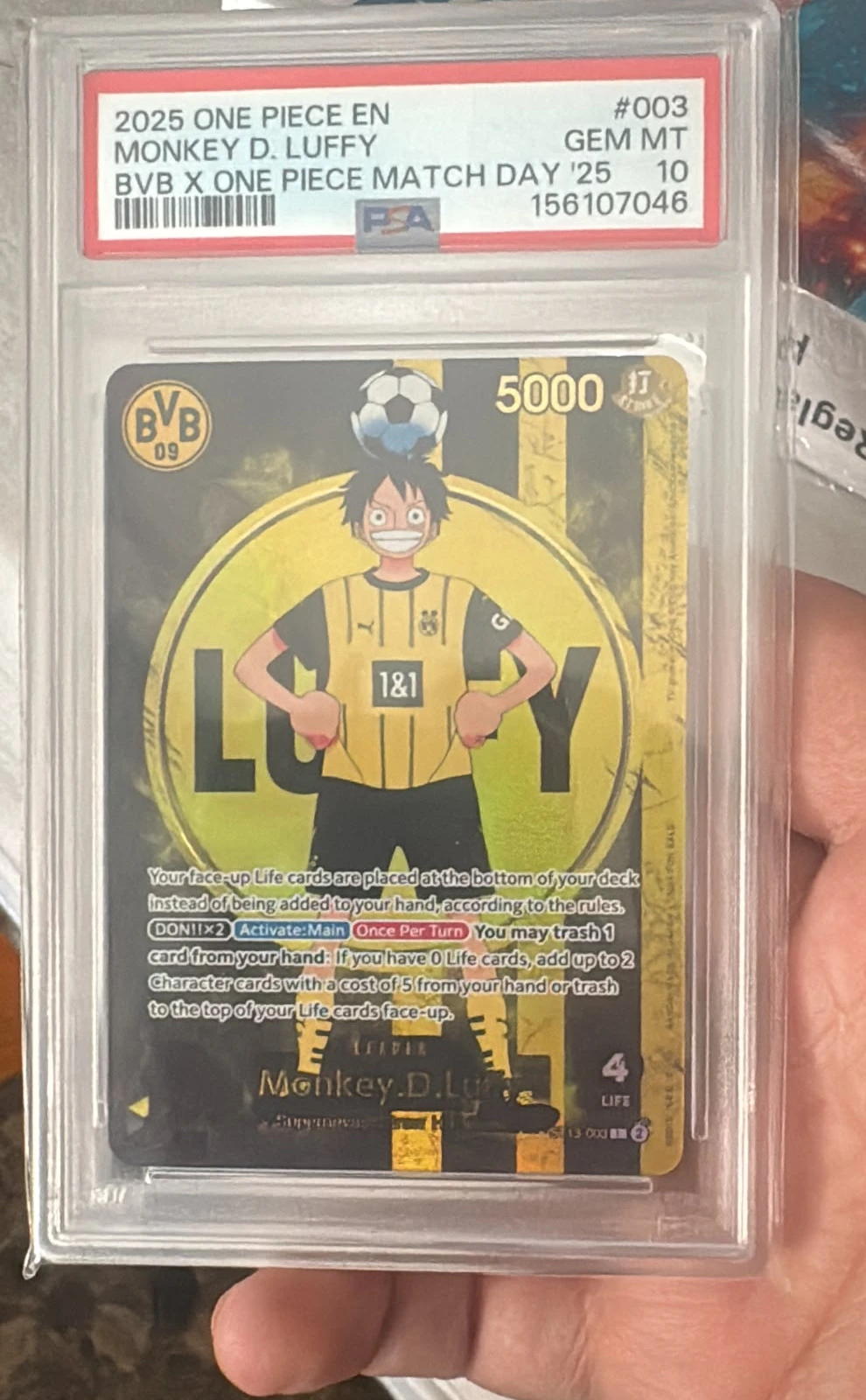 Monkey D. Luffy · PSA 10 · Certificado 156107046